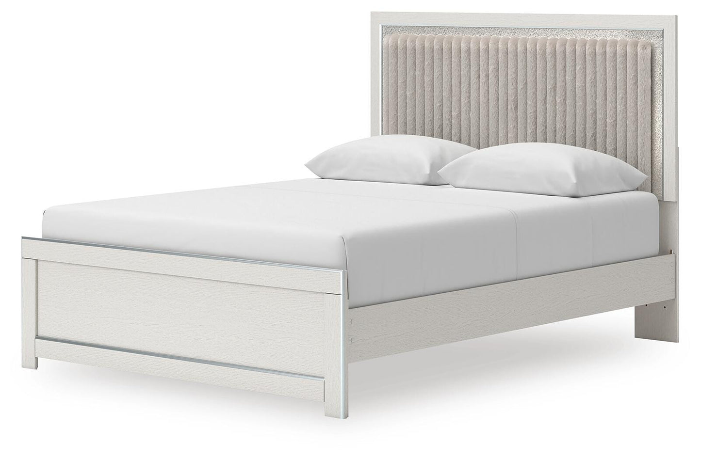 Zuraleus Queen Upholstered Panel Platform Bed, Dresser, Mirror, Chest and Nightstand