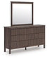 Pamytta King Upholstered Panel Bed, Dresser, Mirror and Nightstand