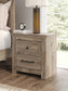 Rusticott Queen Panel Bed with Mirrored Dresser and Nightstand