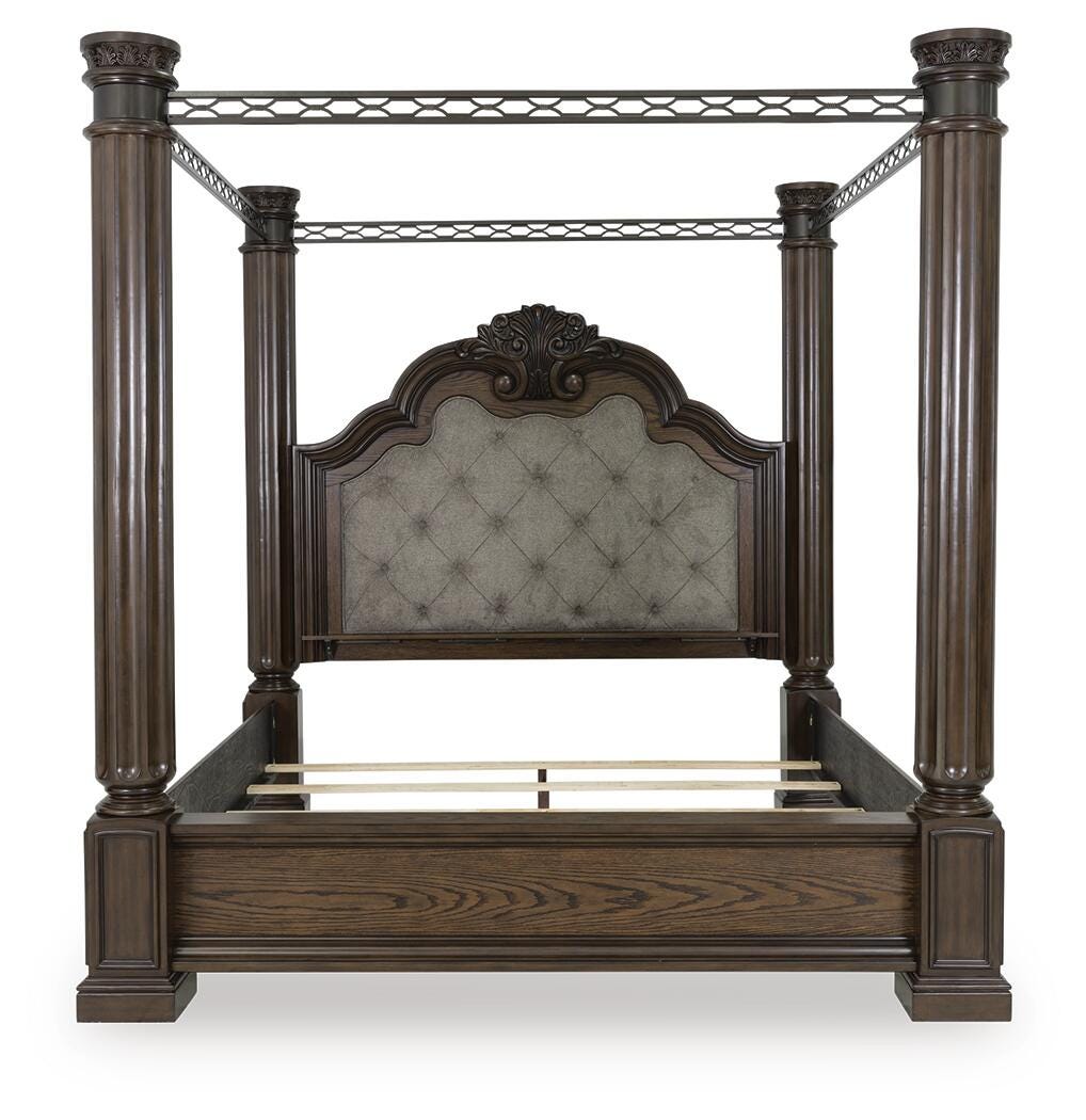 Maylee California King Canopy Bed, Dresser and Mirror
