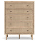 Cielden California King Upholstered Bed with Roll Slats, Dresser, Mirror, Chest and Nightstand