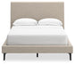 Cielden Full Upholstered Bed with Roll Slats, Dresser, Mirror and Nightstand