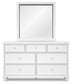 Fortman King Panel Storage Bed with Mirrored Dresser and Nightstand