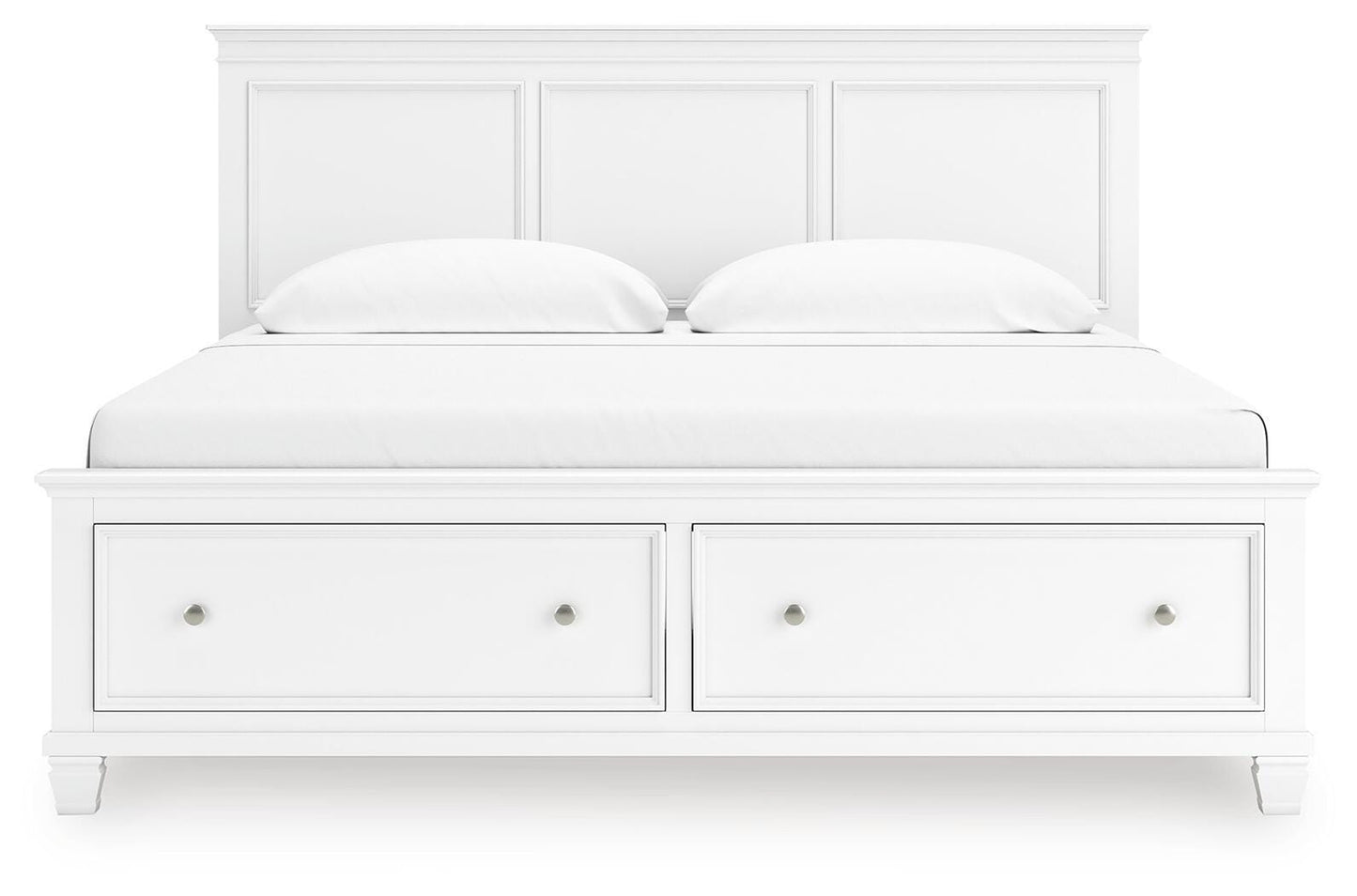 Fortman King Panel Storage Bed with Mirrored Dresser and Nightstand