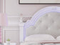 Kozlani Full Upholstered Panel Bed, Dresser, Mirror and Nightstand