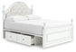 Kozlani Full Upholstered Panel Storage Bed, Dresser and Mirror