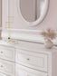 Kozlani Full Upholstered Panel Storage Bed, Dresser and Mirror