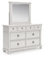 Rowlenstown California King Poster Bed, Dresser and Mirror