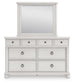 Rowlenstown California King Poster Bed, Dresser and Mirror