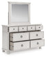 Rowlenstown California King Poster Bed, Dresser and Mirror