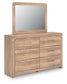Kinlanni King Upholstered Platform Bed, Dresser, Mirror and Nightstand