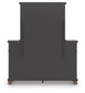 Rowlenstown California King Poster Bed with Mirrored Dresser and Nightstand