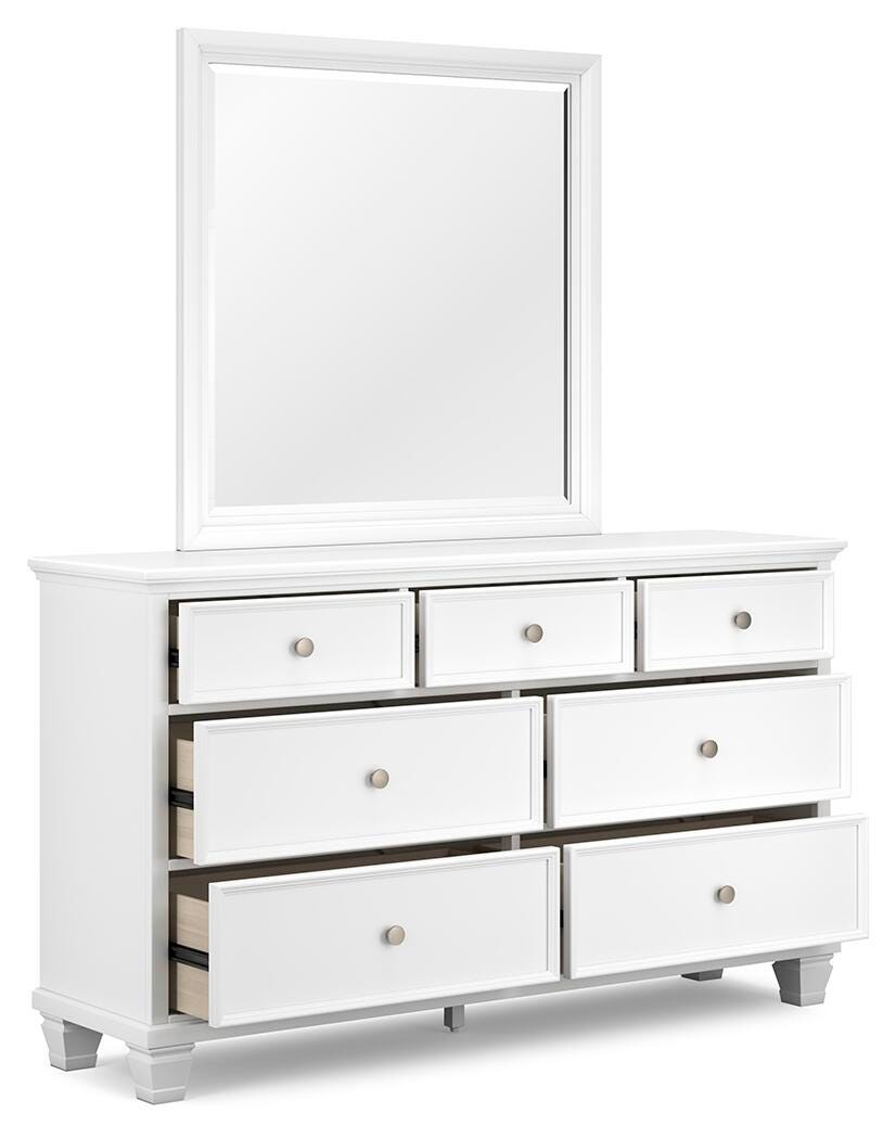 Fortman California King Panel Storage Bed, Dresser and Mirror
