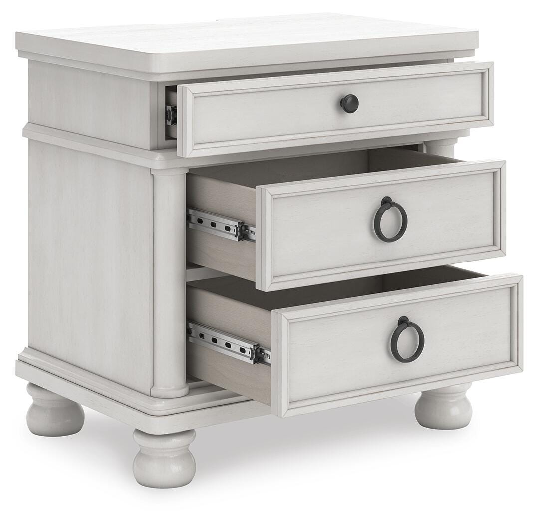 Rowlenstown California King Poster Bed, Dresser, Mirror and Nightstand