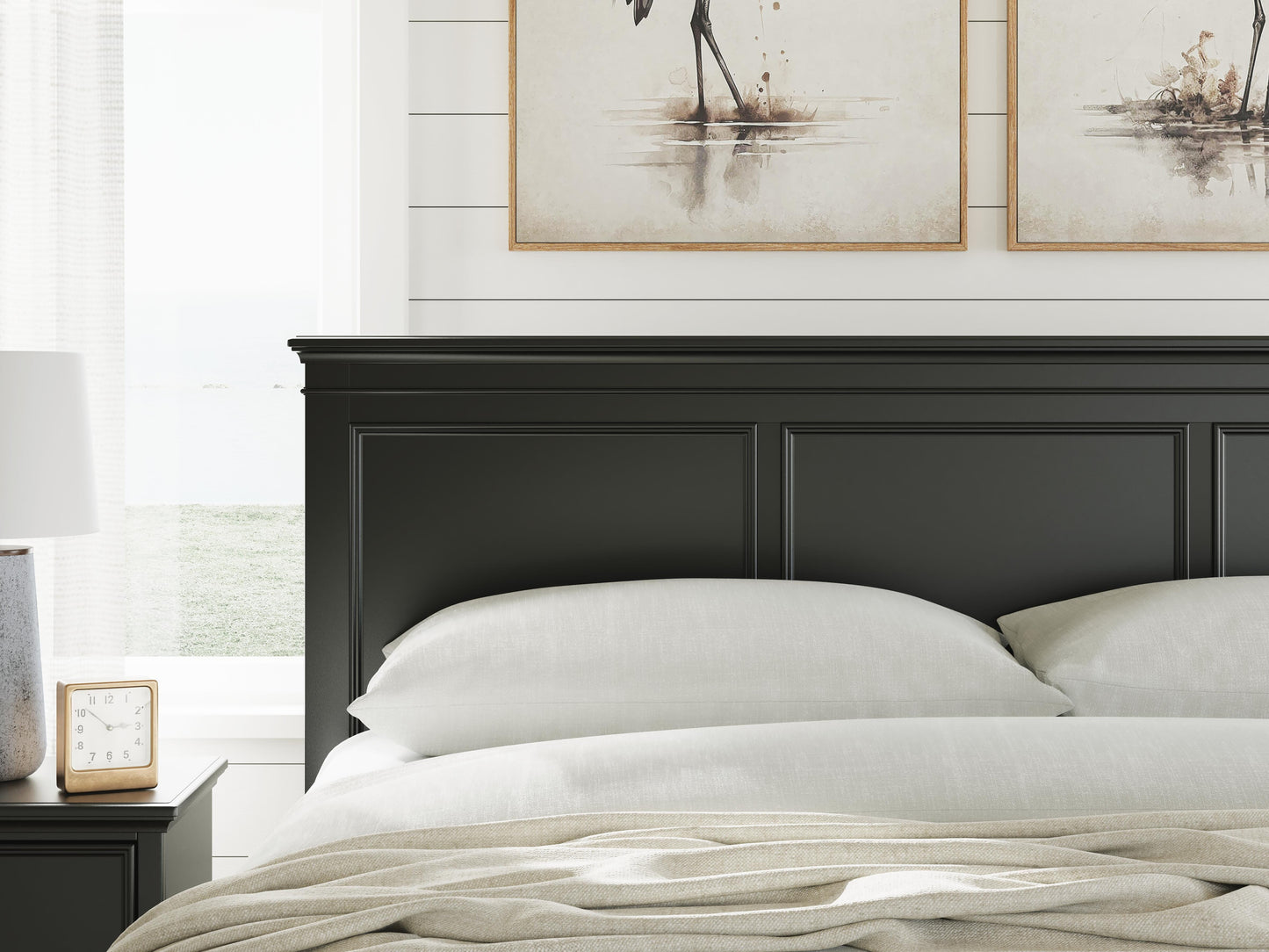 Lanolee California King Panel Storage Bed, Dresser, Mirror and Nightstand