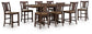 Rylandeen Counter Height Dining Table and 8 Barstools