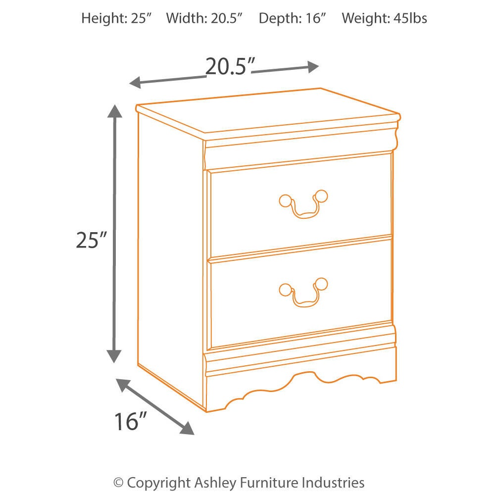 Huey Vineyard Two Drawer Night Stand