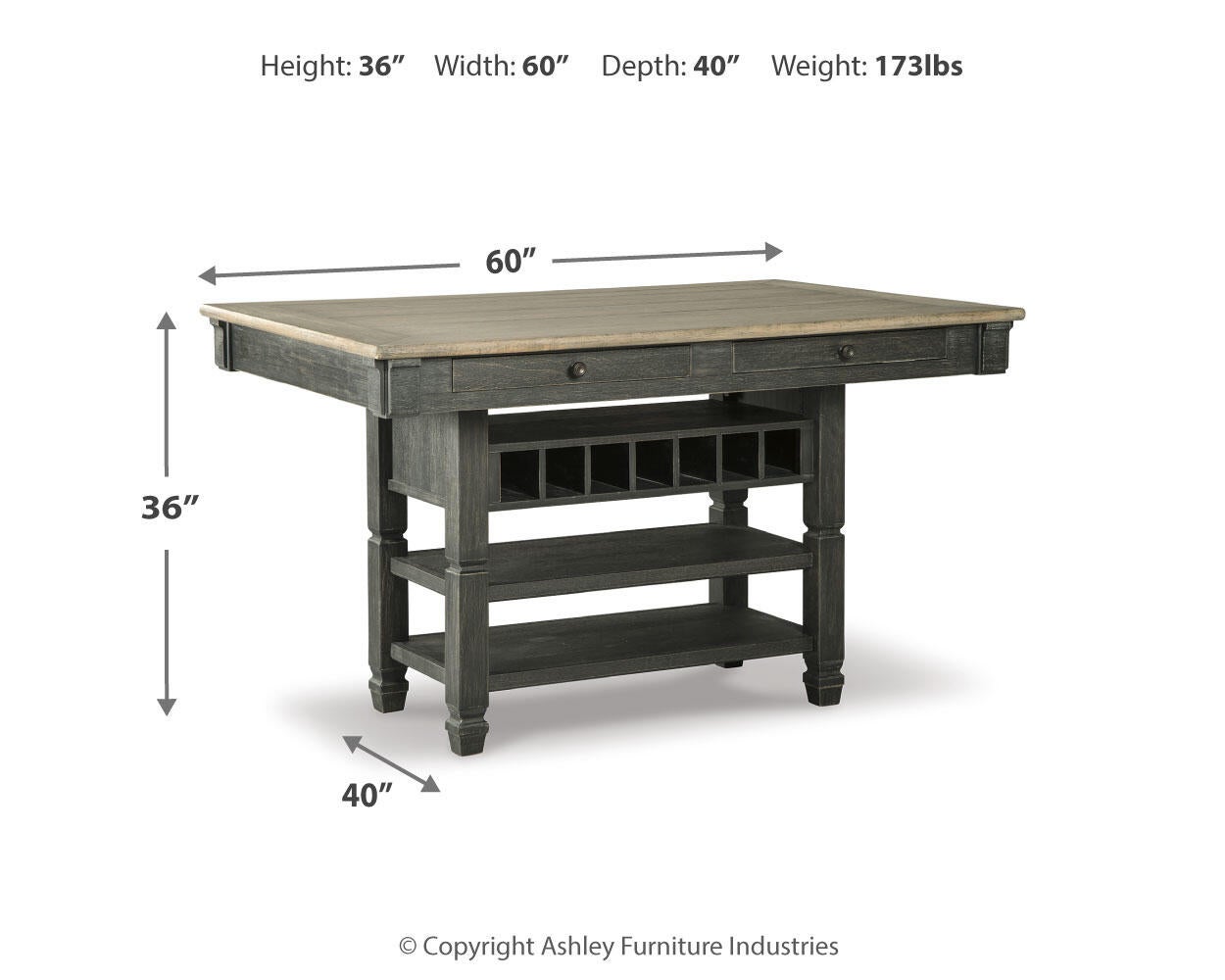 Tyler Creek RECT Dining Room Counter Table
