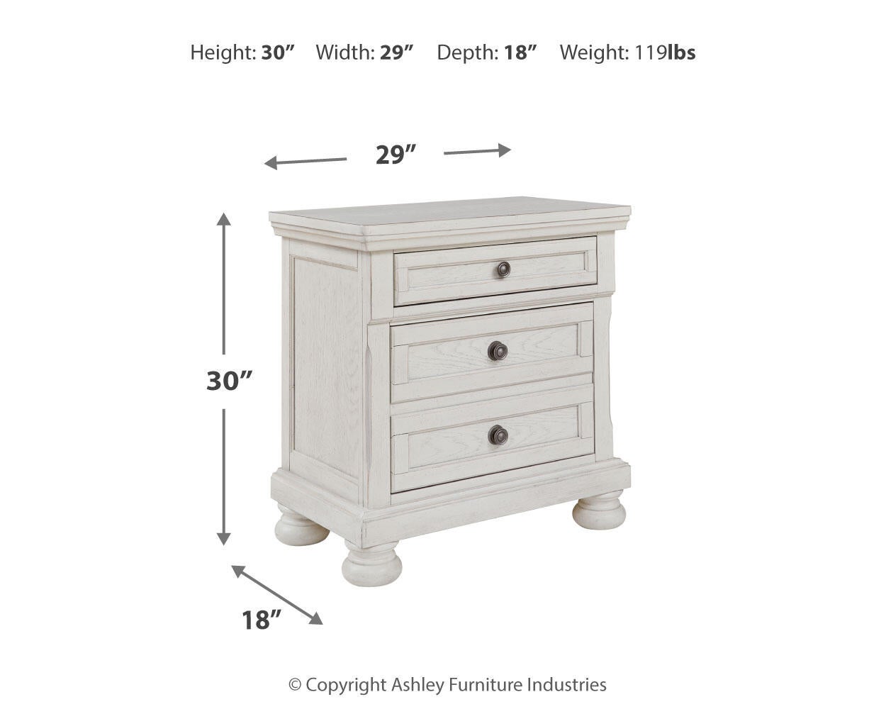 Robbinsdale Two Drawer Night Stand