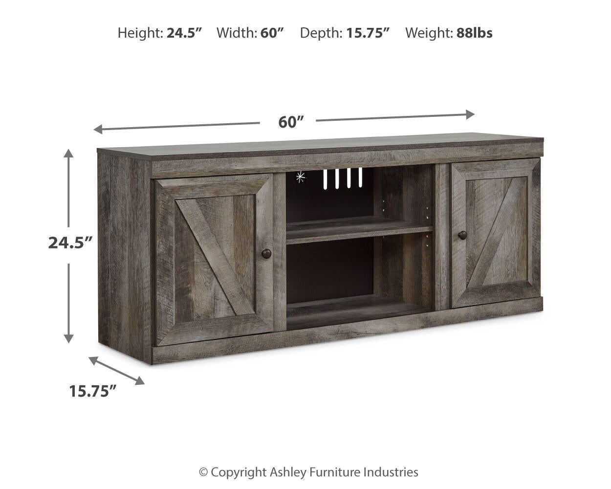 Wynnlow LG TV Stand w/Fireplace Option