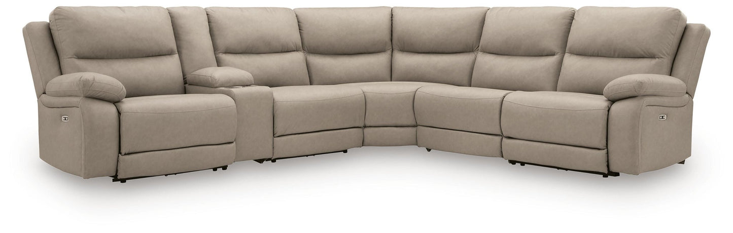 Narwhal Place 6-Piece Reclining Sectional with Storage Console