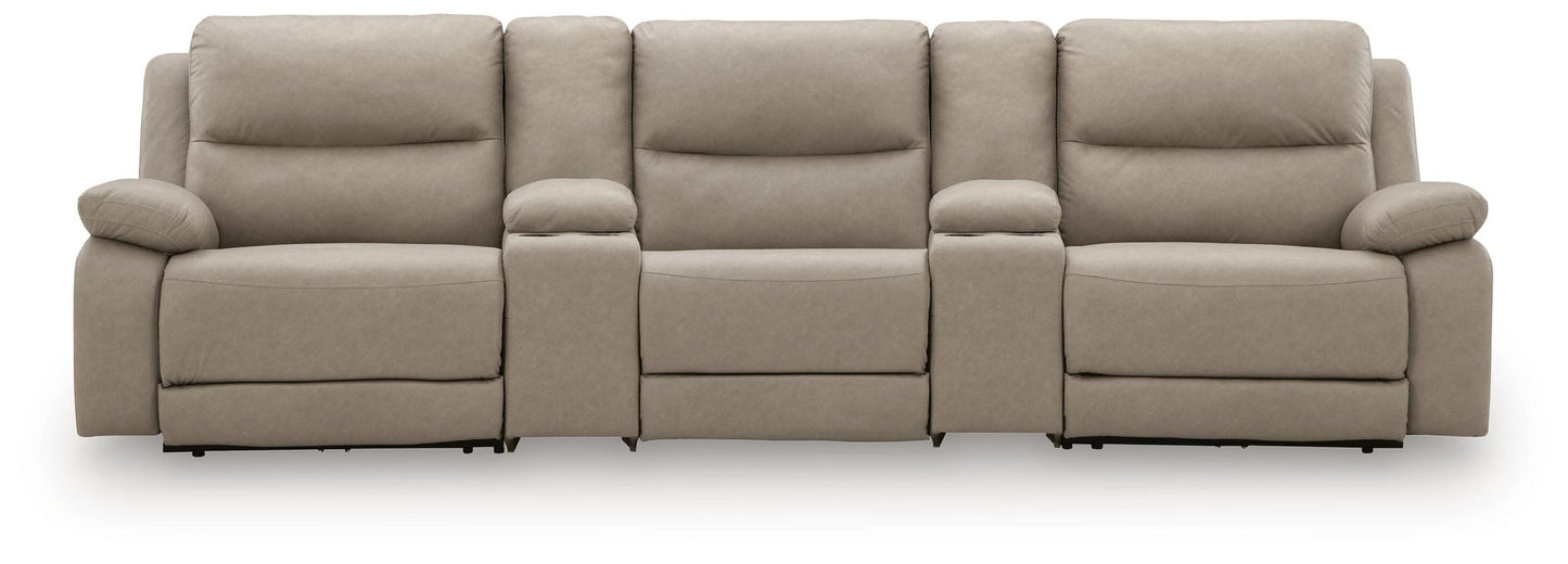 Narwhal Place 5-Piece Reclining Sectional with Storage Consoles