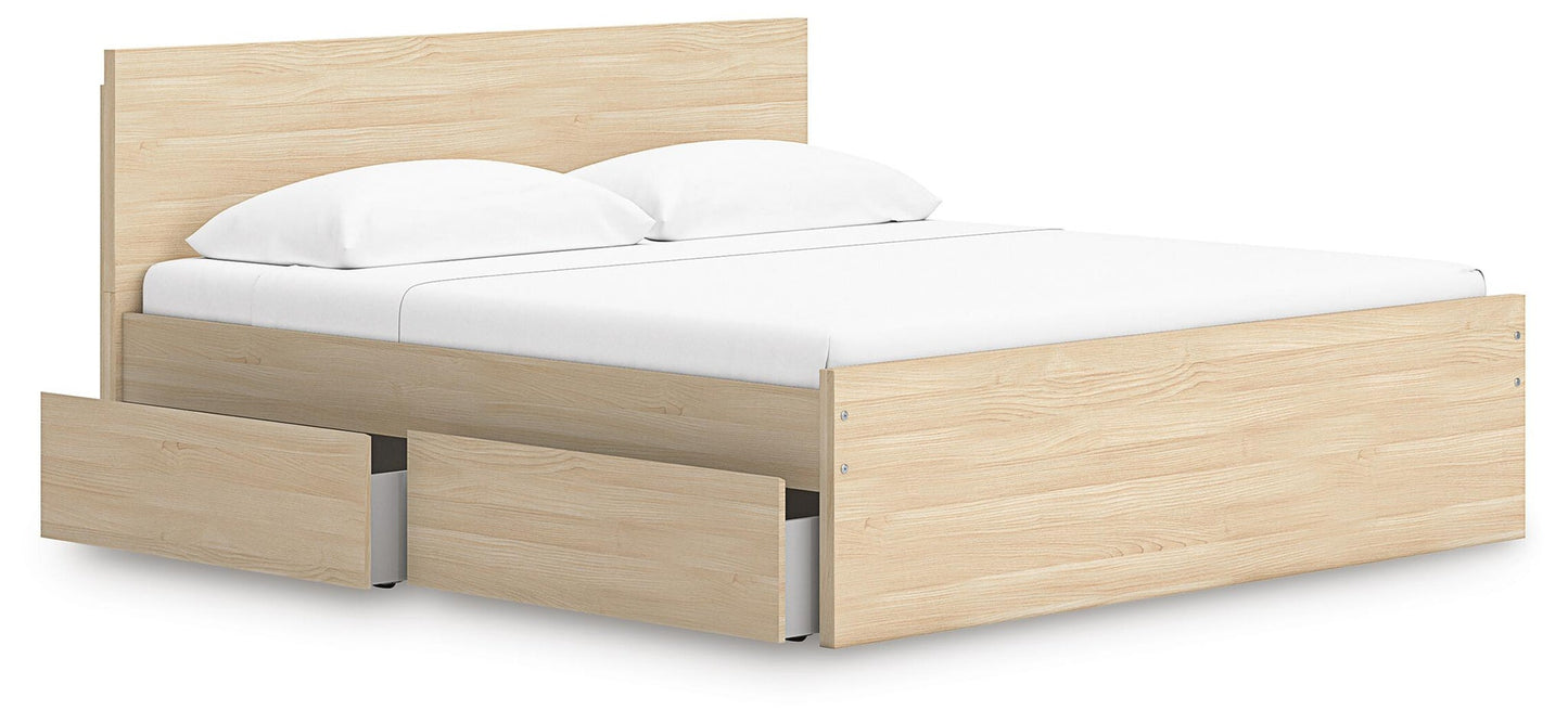Onita King Panel Platform Bed with 1 Side Storage