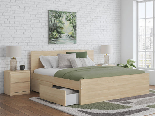 Onita King Panel Platform Bed with 1 Side Storage