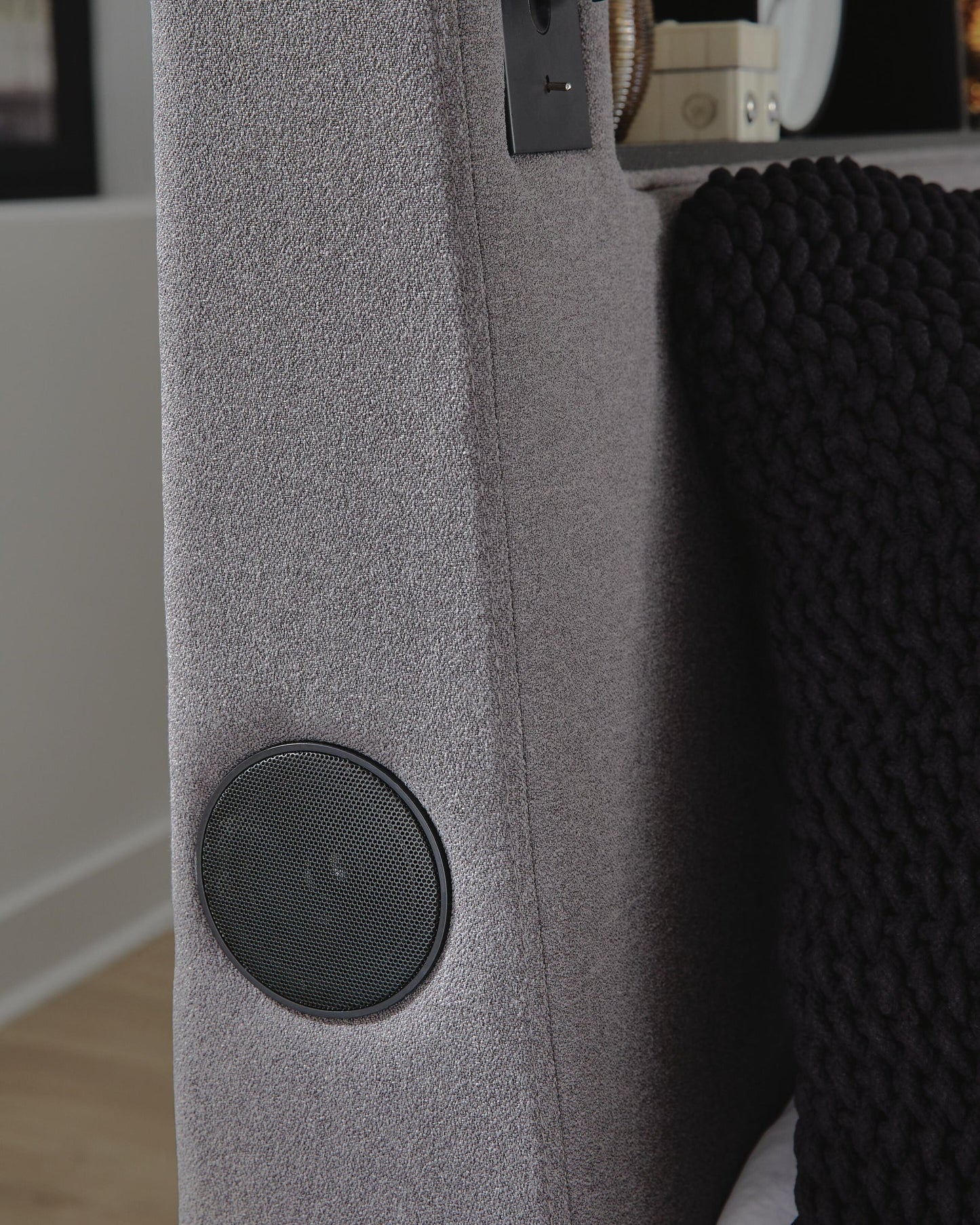 Finigale King Upholstered Bed with Wireless Audio