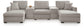 ModMax Luxe 5-Piece Double Chaise Sectional with Storage Consoles