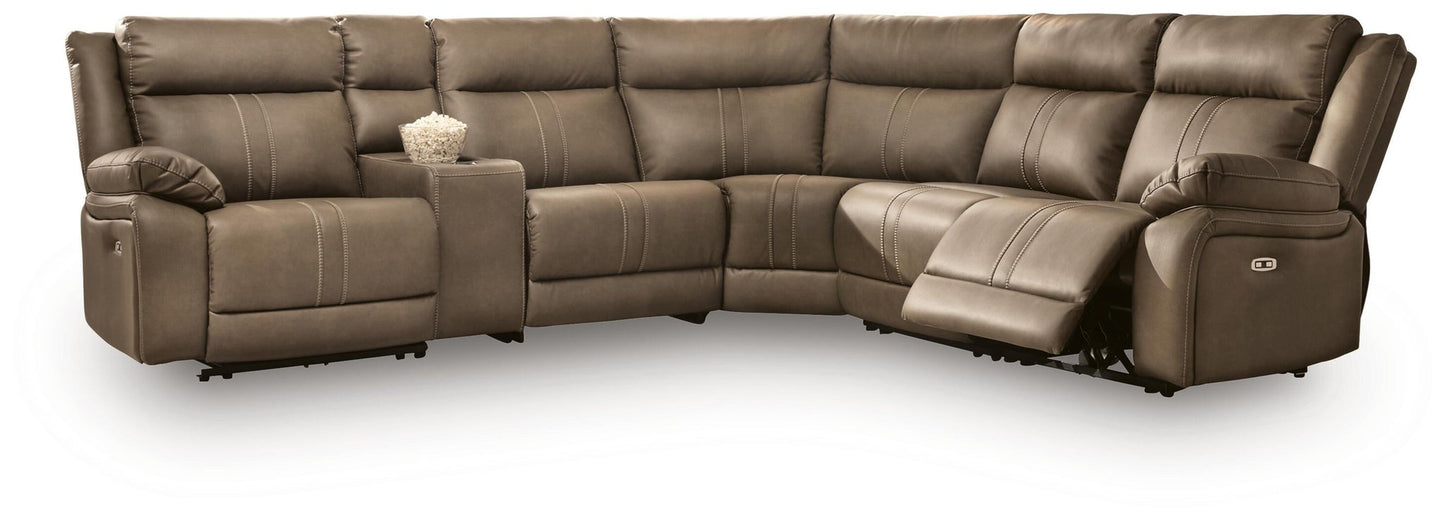 Max-Momentum 6-Piece Power Reclining Sectional with Audio Console