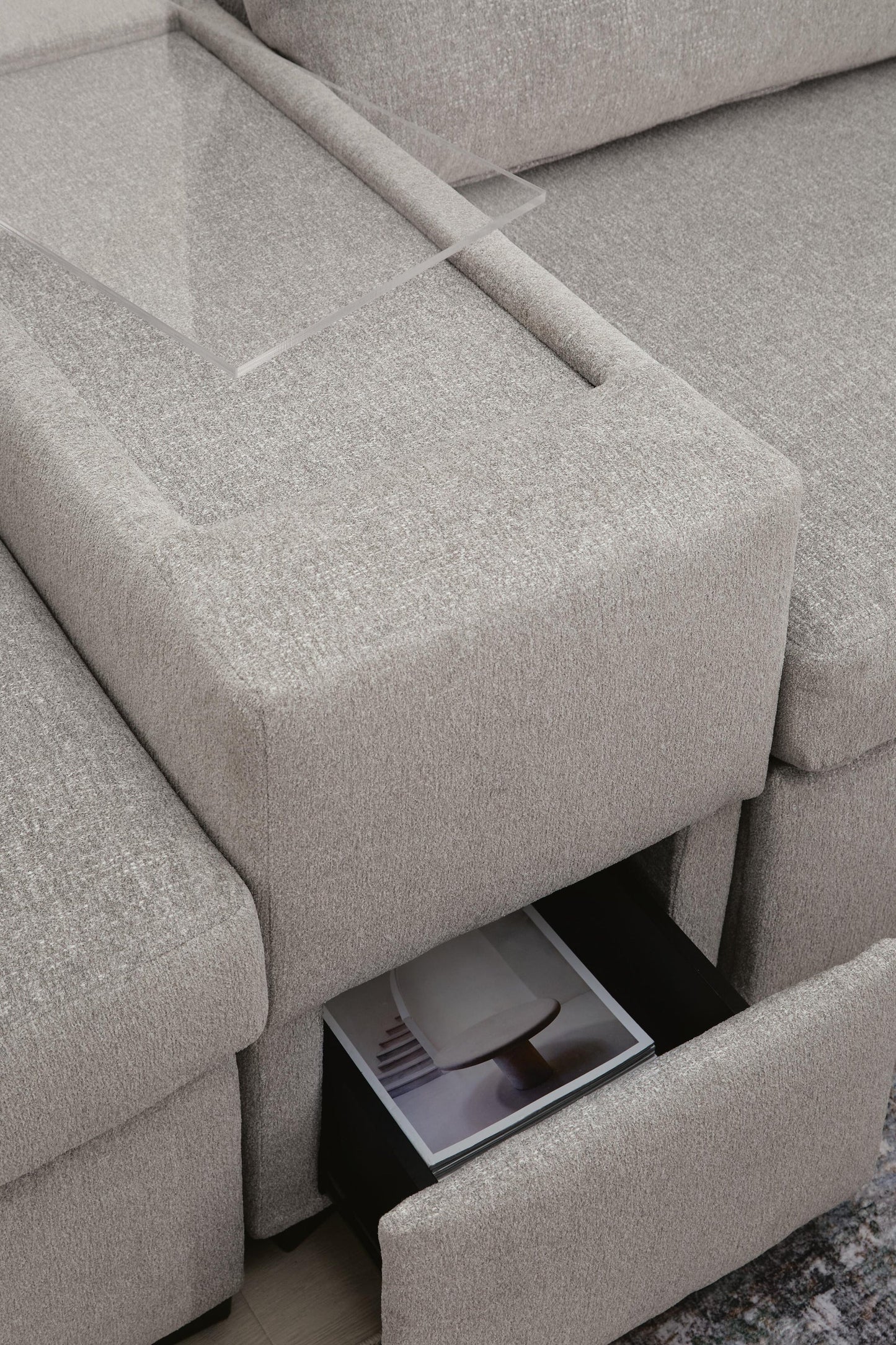 ModMax Luxe 5-Piece Double Chaise Sectional with Storage Consoles