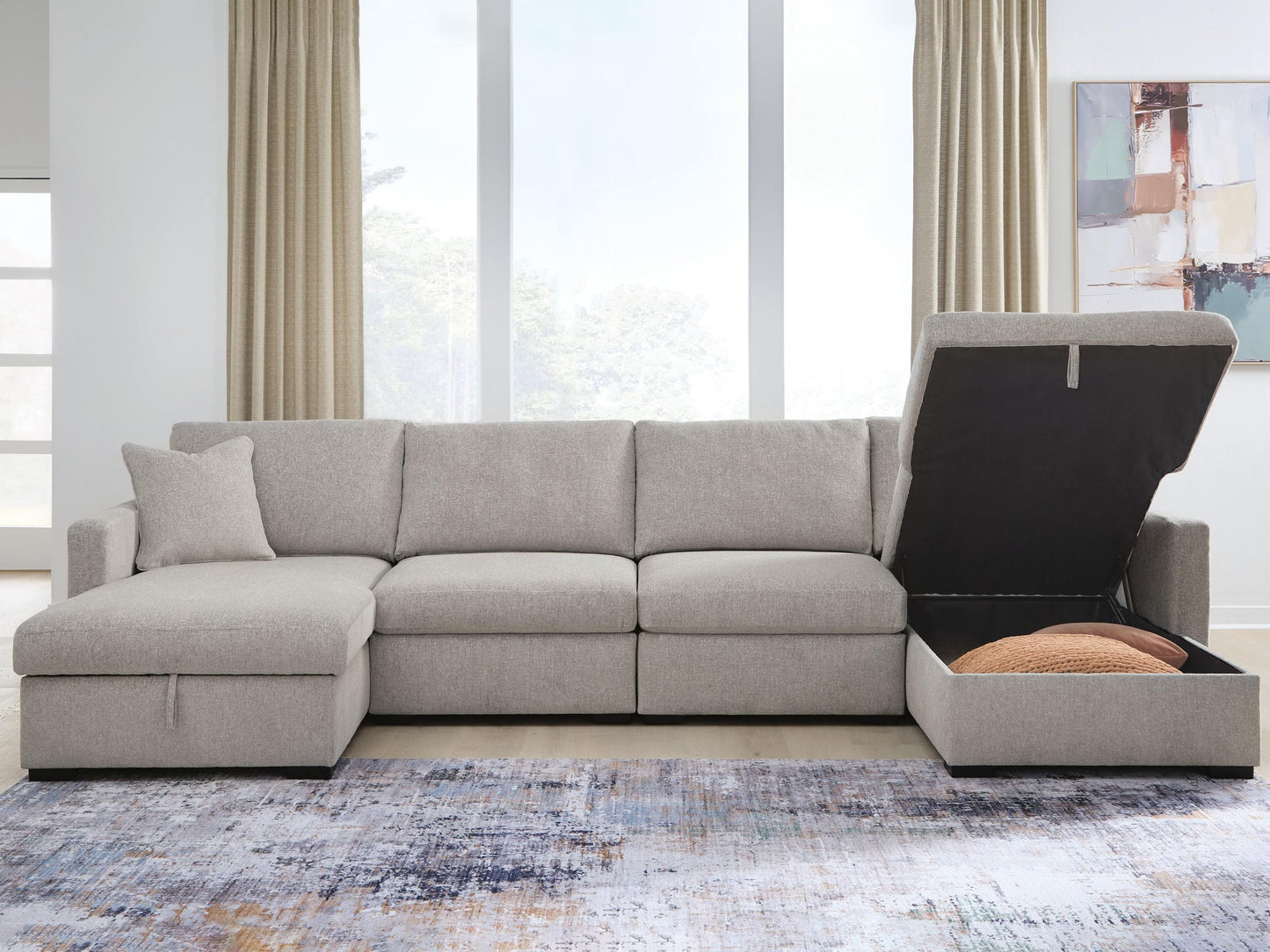 ModMax Luxe 4-Piece Double Storage Chaise Sectional