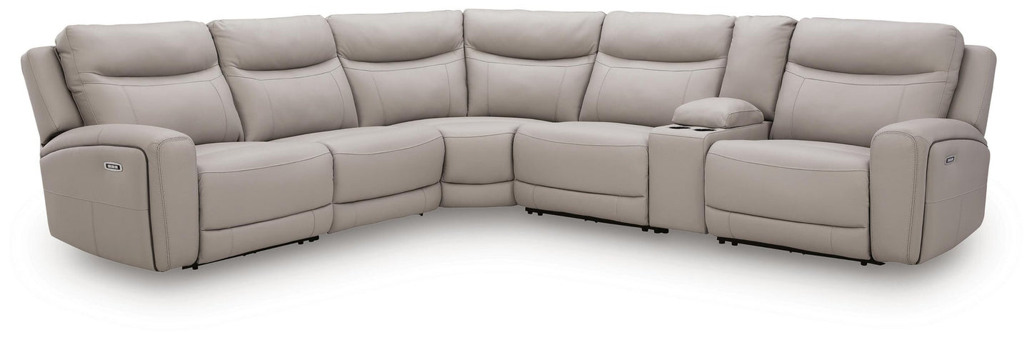Gravier 6-Piece Power Reclining Sectional with Storage Console