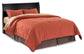 Huey Vineyard Queen Sleigh Headboard Bed with Mirrored Dresser, Chest and Nightstand