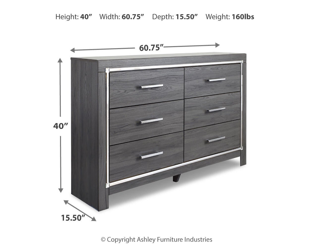 Lodanna Full Panel Bed with Mirrored Dresser