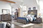 Drystan Full Panel Bed with 2 Storage Drawers with Mirrored Dresser