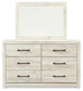 Cambeck Twin Panel Bed with Mirrored Dresser