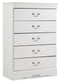 Anarasia Queen Sleigh Bed with Mirrored Dresser, Chest and Nightstand