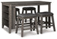 Caitbrook Counter Height Dining Table and 4 Barstools