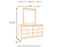 Huey Vineyard Full Sleigh Headboard Bed with Mirrored Dresser