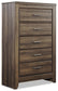 Juararo King/California King Panel Headboard Bed with Mirrored Dresser, Chest and Nightstand