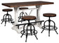 Valebeck Counter Height Dining Table and 4 Barstools