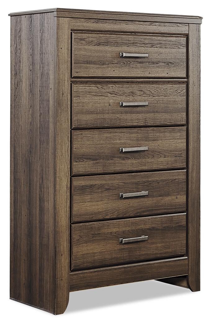 Juararo King Poster Bed with Mirrored Dresser, Chest and Nightstand