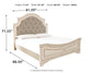 Realyn Queen Upholstered Panel Bed with Mirrored Dresser