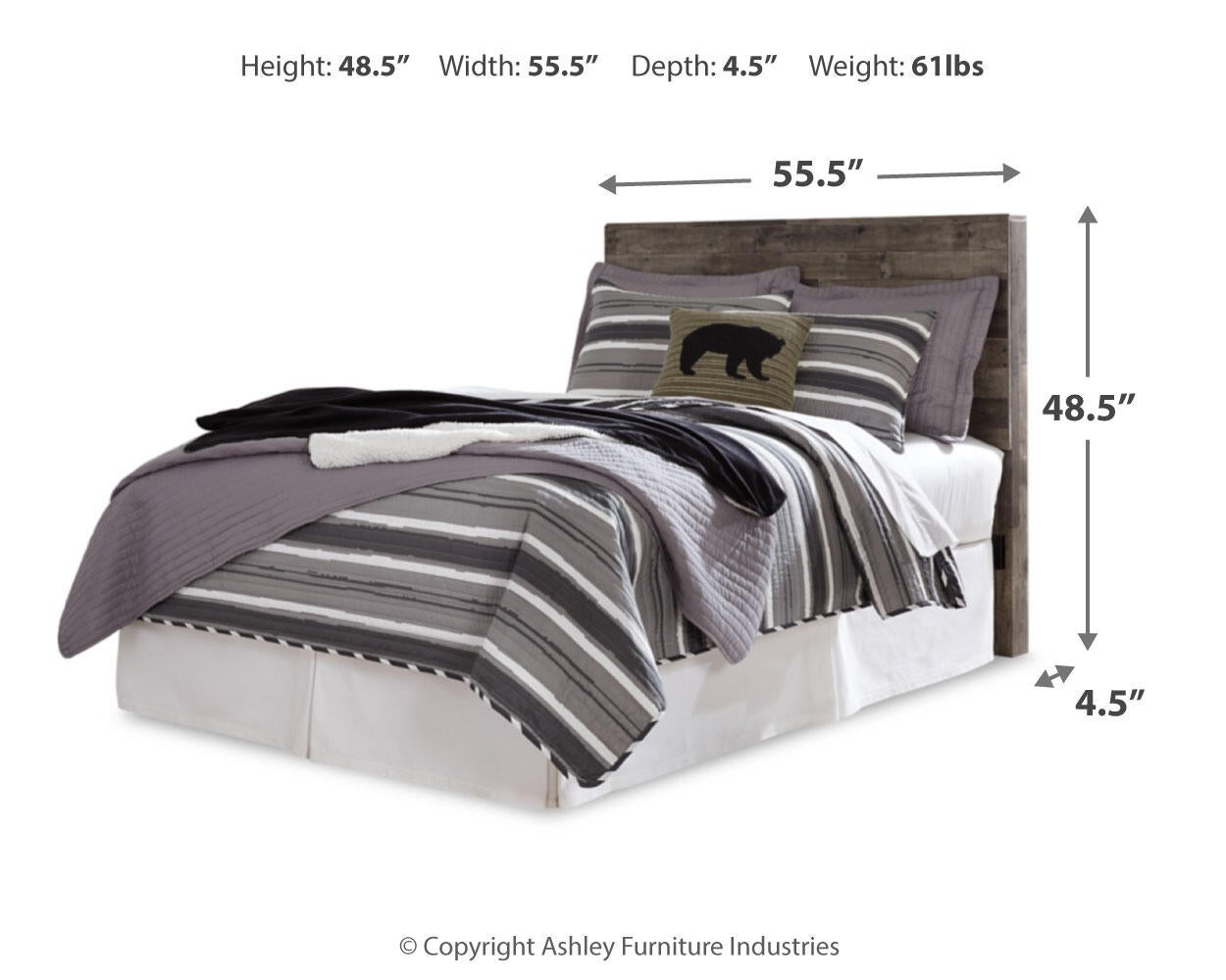 Derekson Full Panel Headboard Bed with Mirrored Dresser