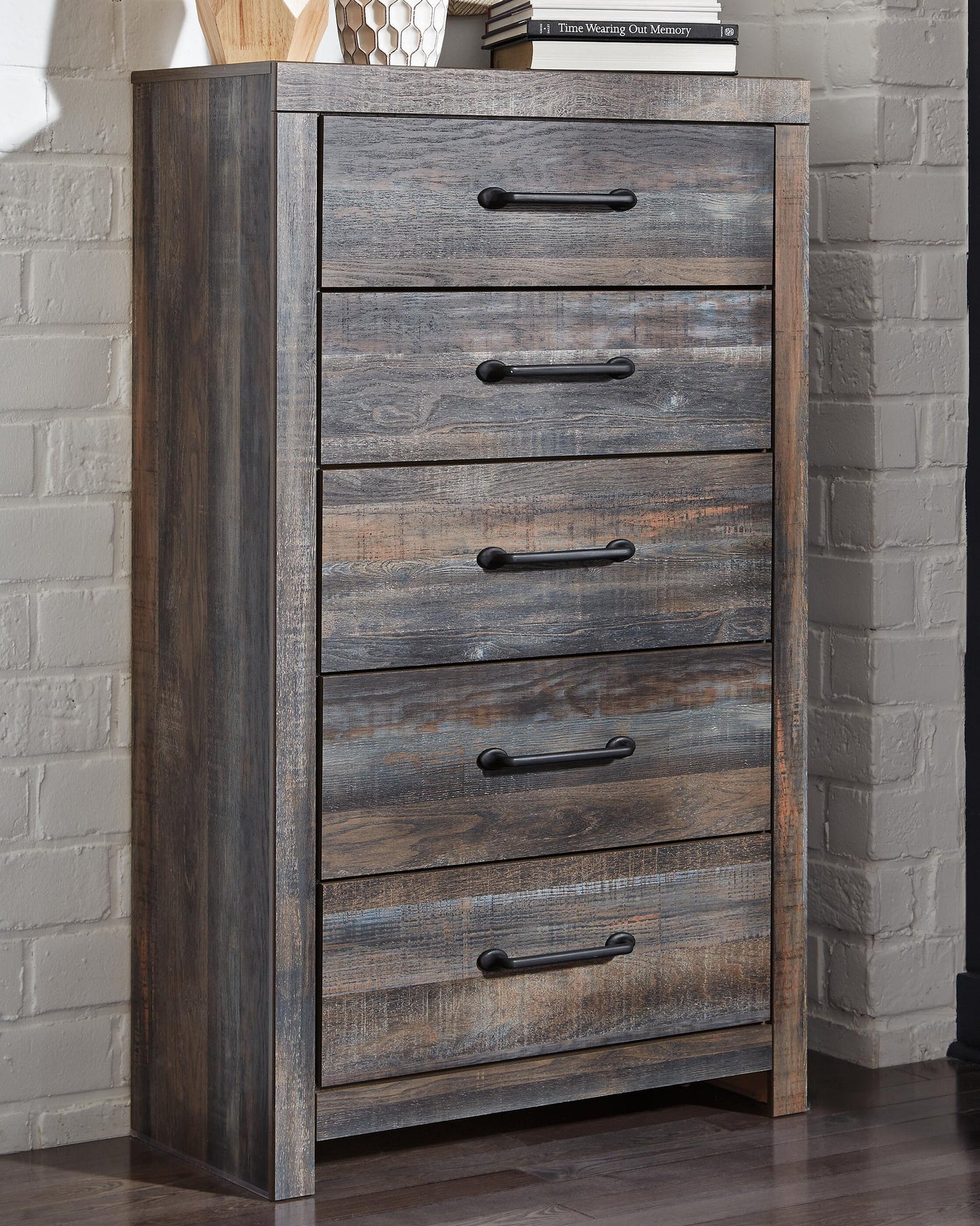 Drystan Full Bookcase Headboard, Dresser, Mirror, Chest and Nightstand