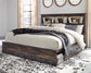 Drystan King Bookcase Bed with 4 Storage Drawers with Mirrored Dresser