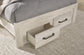 Cambeck Full Panel Bed with 2 Storage Drawers with Mirrored Dresser