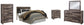 Derekson Queen/Full Panel Headboard Bed with Mirrored Dresser, Chest and Nightstand